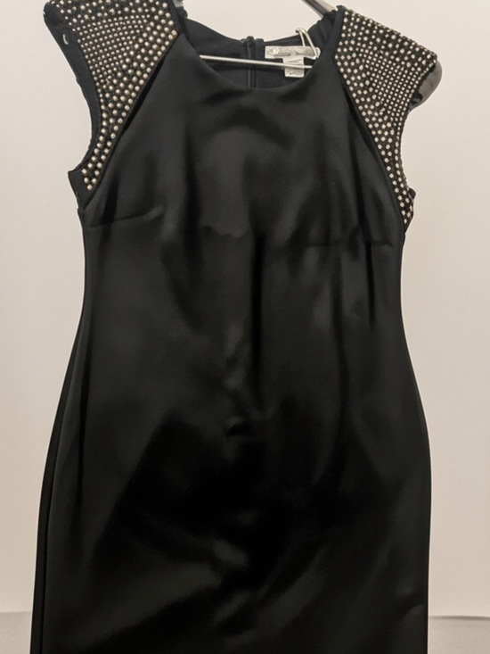 Sans Souci Dresses & Skirts - Sans Souci Black Mini Dress with Studded Cap Sleeves